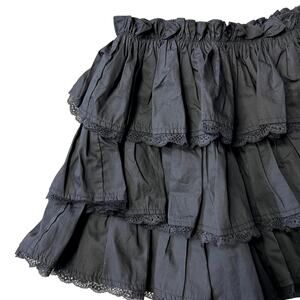 Day + Moon Boutique Black Lace Ruffle Skort Size Small